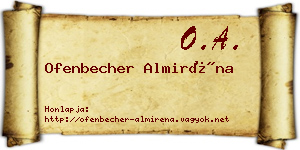 Ofenbecher Almiréna névjegykártya